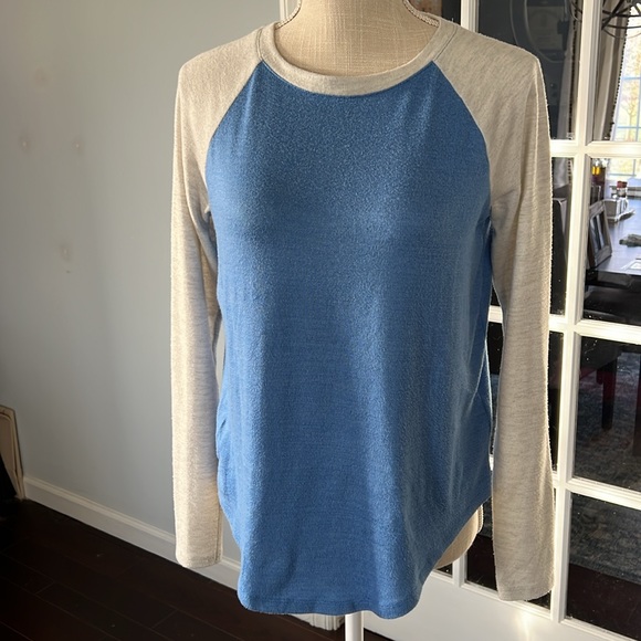 SO Tops - SO baseball tee, blue and grey, XS